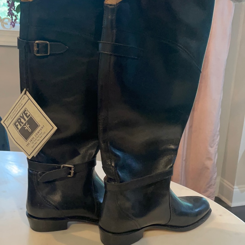Frye black leather riding boots size 7